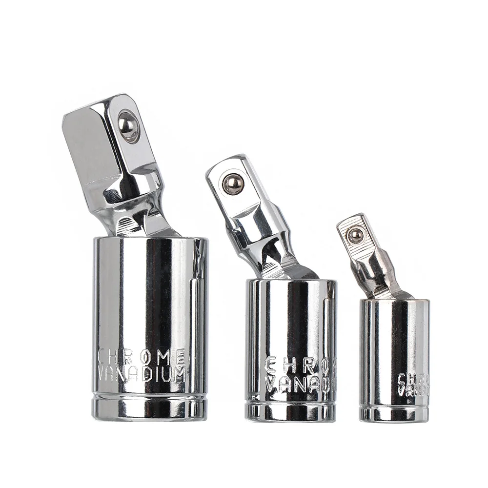 

DAYFULI 1/4" 3/8" 1/2" Universal Joint Set Ratchet Angle Extension Bar Socket Adapter Manual and Pneumatic Bendable Adapter