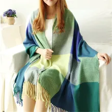 Scarf Women Tartan Plaid Tippet Wraps Brand Ladies Winter Warm bufandas Scarves and Stoles pashmina shawl Lady Neckerchief WJ016