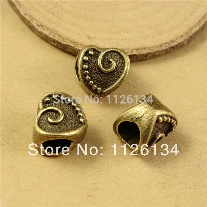 

A2839 Wholesale Antique Bronze Heart Bead Alloy Beads