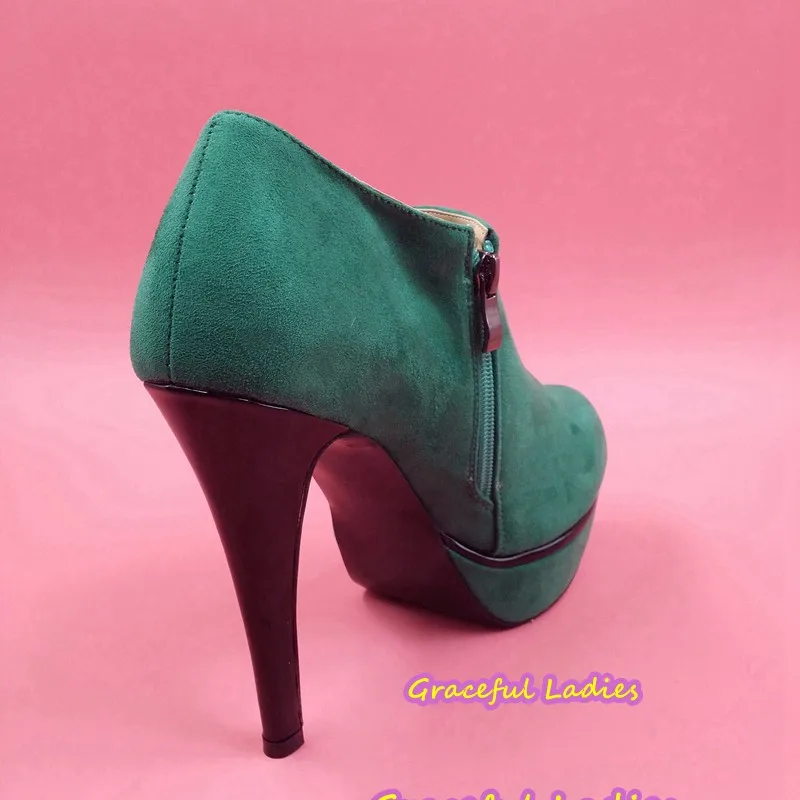 Зеленые женские туфли-лодочки, модельные туфли на высоком каблуке, недорогие туфли-лодочки на платформе, Sapatos Femeninos, дизайнерские женские туфли на шпильке с боковой молнией, скидка