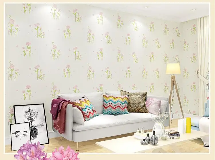 Beibehang идиллической цветы нетканые давления обои современный минималистский 3D теплые спальня гостиная ТВ фоне обоев