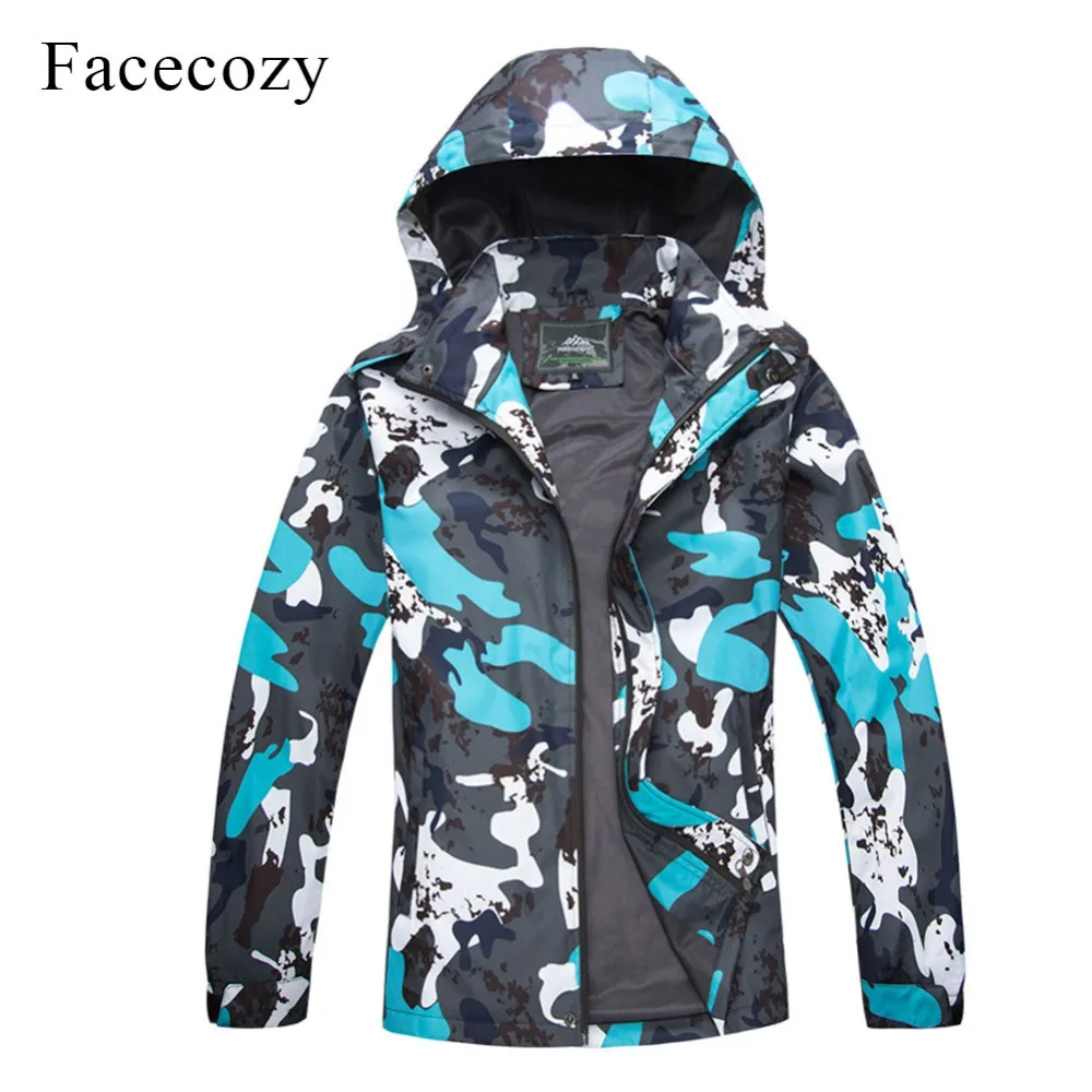Facecozy Мужская и Женская Весенняя куртка для походов флисовая камуфляжная