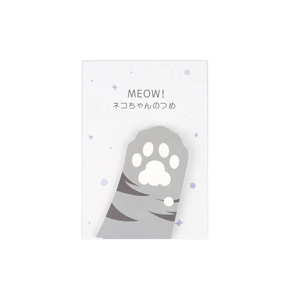 1х Kawaii милый кот лапа блокноты для заметок Липкие заметки Стикеры для декора бумажные закладки канцелярские товары студент, школа, офис поставка - Цвет: Gray