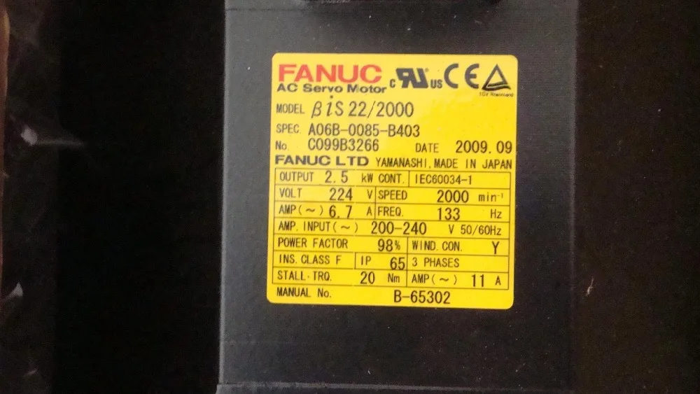 FANUC ac мотор сервопривод A06B-0085-B403 для Бета 22/2000 iS