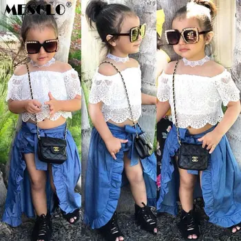 

MESOLO 2018 hot style INS girls three-piece lace top shorts dress suit speed sell pass a undertakes to sell like hot cakes