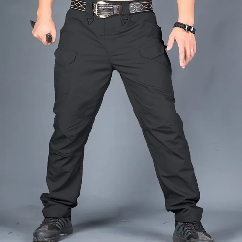New Pleated Solid Cargo Pants Men Quality Long Outdoor Sports Trousers Men Hiking Hunting Camping Pant Zipper Fly Tactical Pants