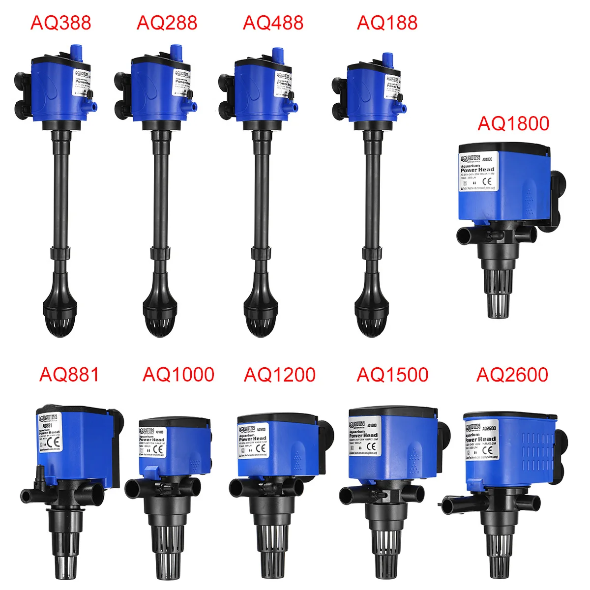 

3 IN 1 Aquarium Submersible Pump Oxygen Powerhead Water Filter Fish Tank Pond 220-240V 360 Degree Water Absorption Blue ABS