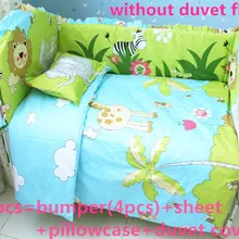 Промо-акция! 6/7 шт Горячая детской кроватки, набор постельного белья для детей, чистый хлопчато-бумажные занавески для детской кроватки, бампер, 120*60/120*70 см