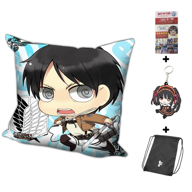 Новый Eren Jaeger Attack on Titan аниме дакимакура 40x40 см квадратный чехол для подушки H0256|cover