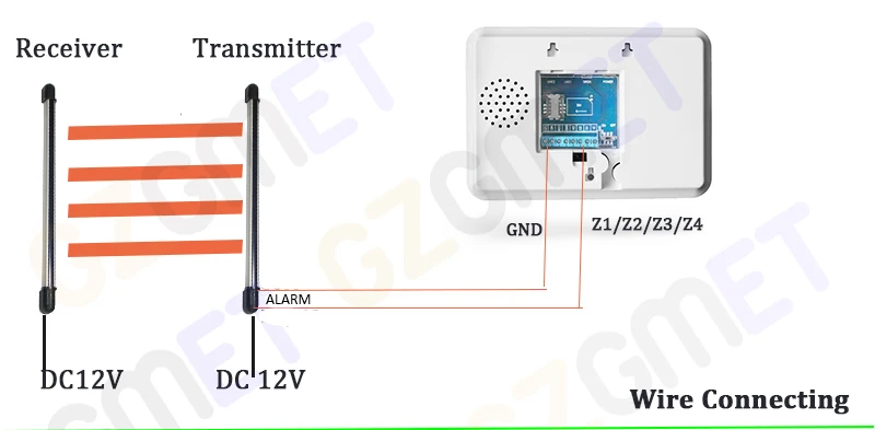GZGMET NC без 60 метров наружная сигнализация ИК-датчик луча оконные окна, охранный проводной детектор