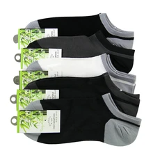 Летние мужские невидимые носки-Башмачки из бамбукового волокна, короткие носки, мужские Модные носки, тапочки, 10 шт = 5 пар/лот