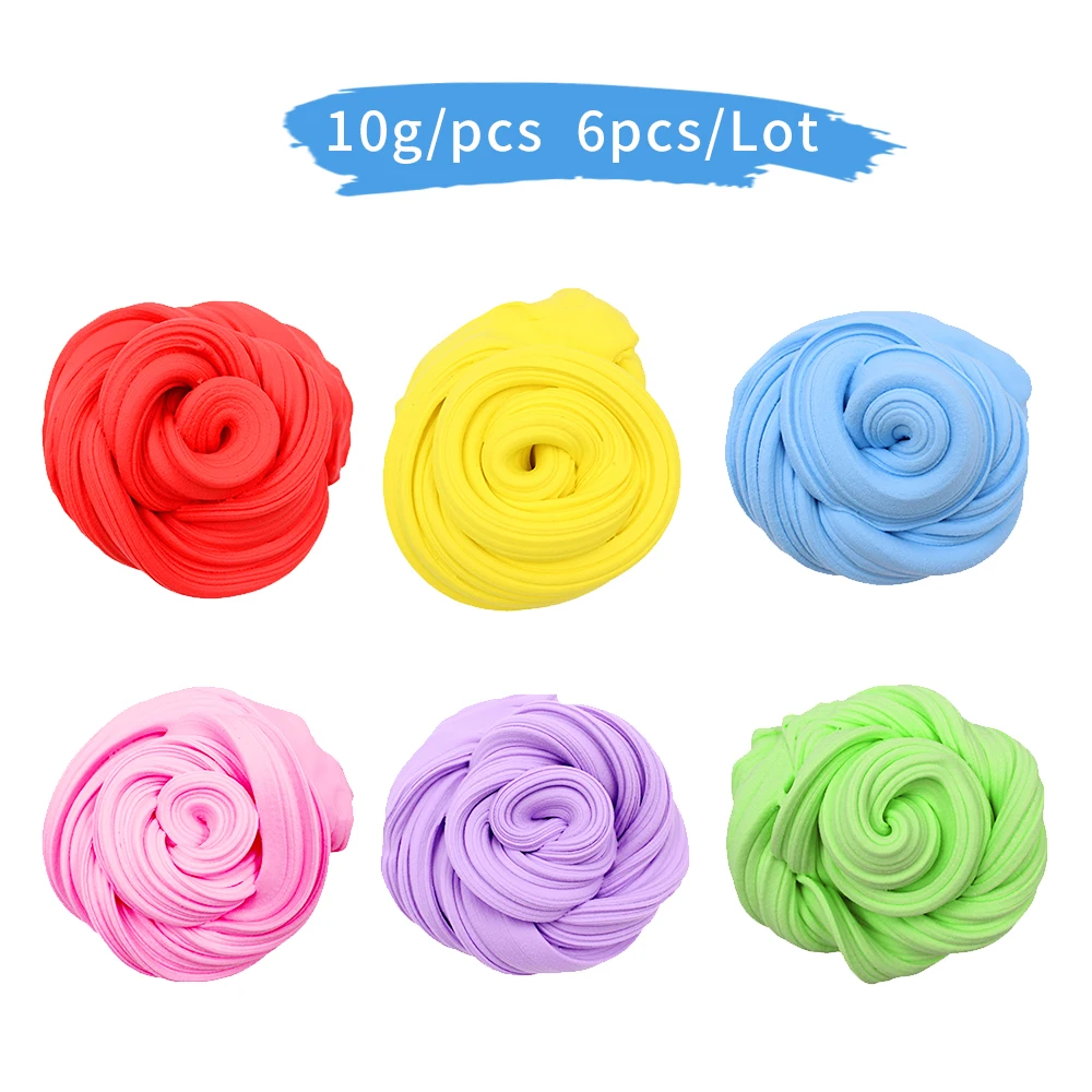 

6PCS Color Slime Brushed Toy Puff Glue Plasticine Clay Toy Putty Soft Antistress for Kids Slime Fluffy Mud Slime