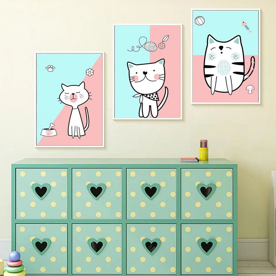 Cartoon-Cat-Posters-and-Prints-kids-Nordic-Canvas-Painting-Wall-Art-Decorative-Pictures-For-Children-Room (1)