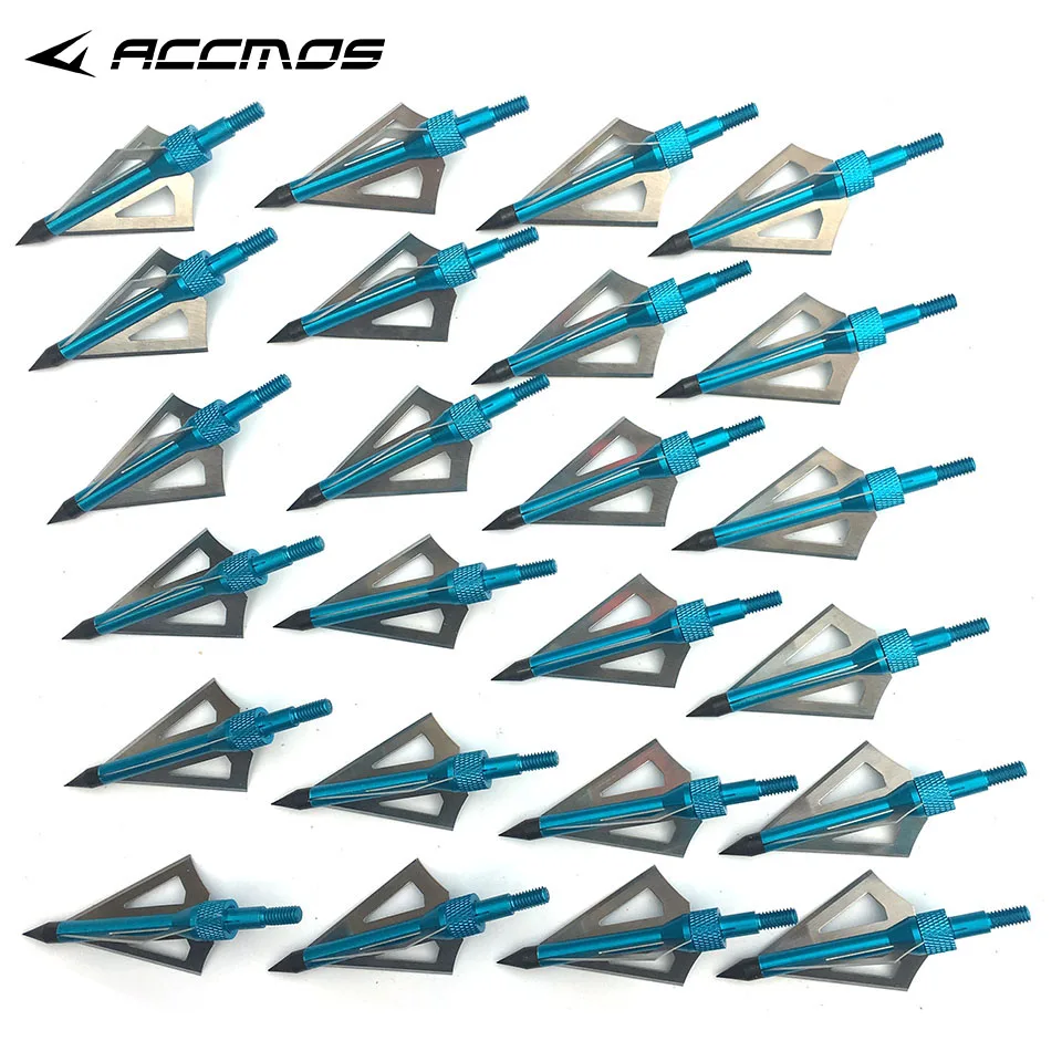 

100 Grain 24pcs/lot Hunting Crossbow Arrow BroadHead With 3 Fixed Blades Arrow Head Used As Archery Bow And Arrow Free Shipping