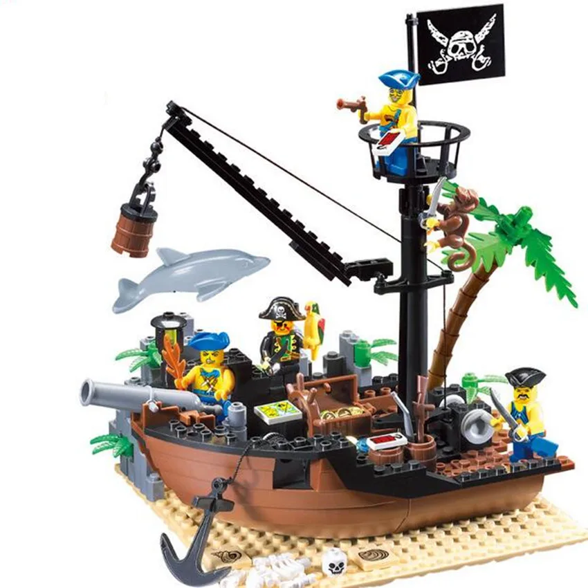 

178pcs DIY Pirate Ship Building Blocks Bricks Educational Construction Boat Puzzle Toy Brand Compatible Gift