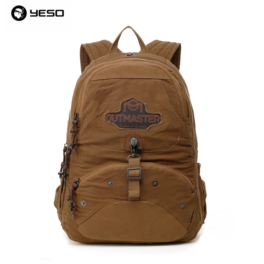 

YESO Brand Vintage Style Men Retro Canvas Backpack College Students High School Boys Shoulder Leisure Bags Backpacking Bags