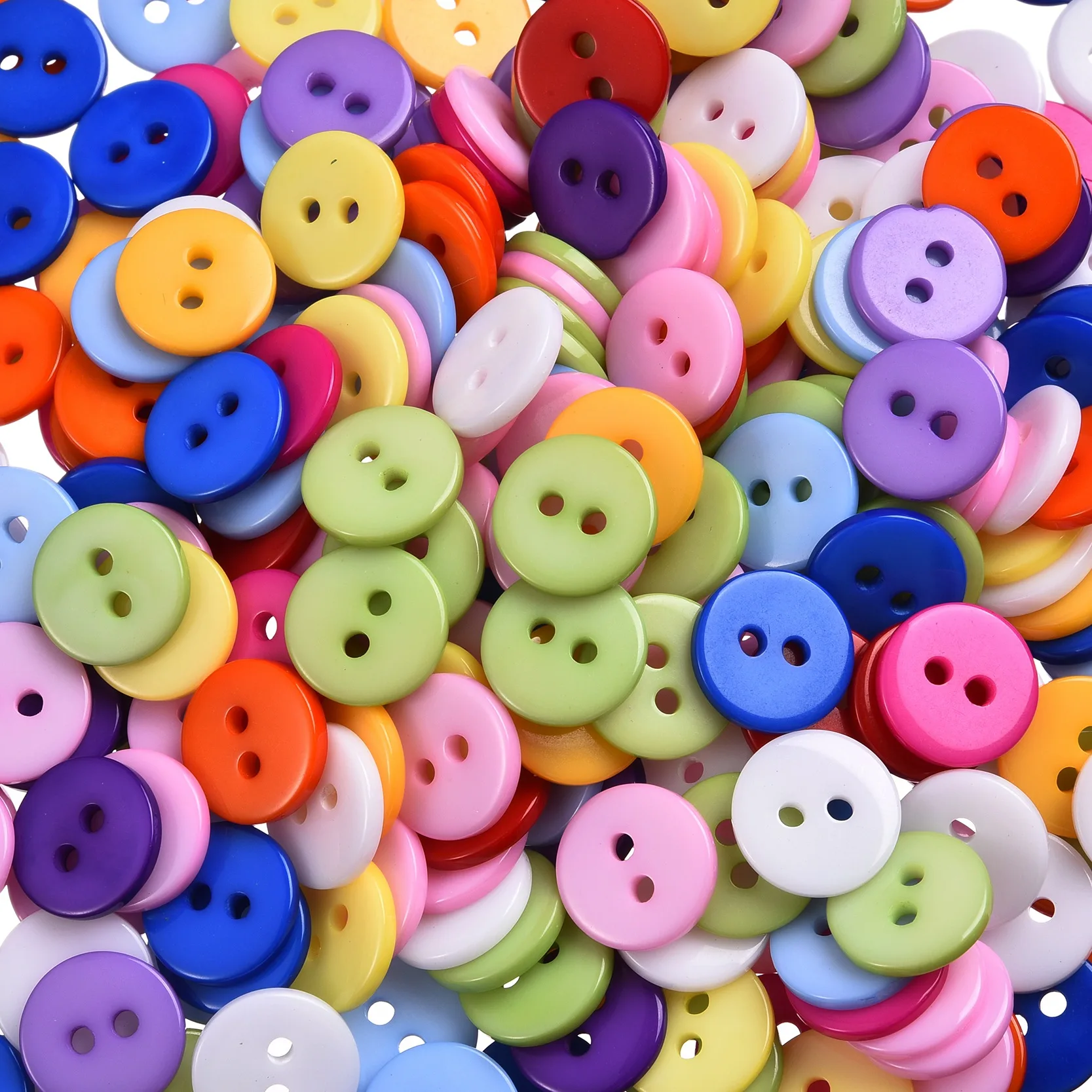 300pcs Resin Buttons Sewing Accessories Cabochon Scrapbooking Mixed