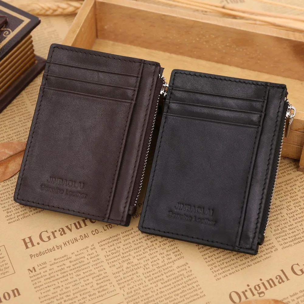 

New Fashion 2016 Men Wallet Business Casual Leather Wallet Multi-Card Bit Zip Coin Pocket Coin Bag Coin Purse For Men