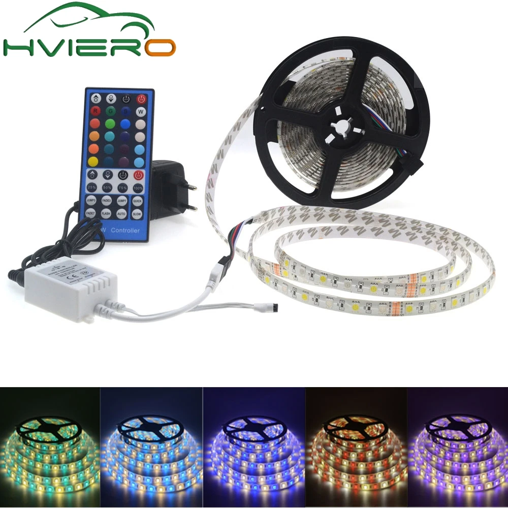 

5m 5050 DC 12V 5M RGBW/RGBWW LED Strip Waterproof/Non Waterproof Light Flexible with 3A Power and Remote Controller full set