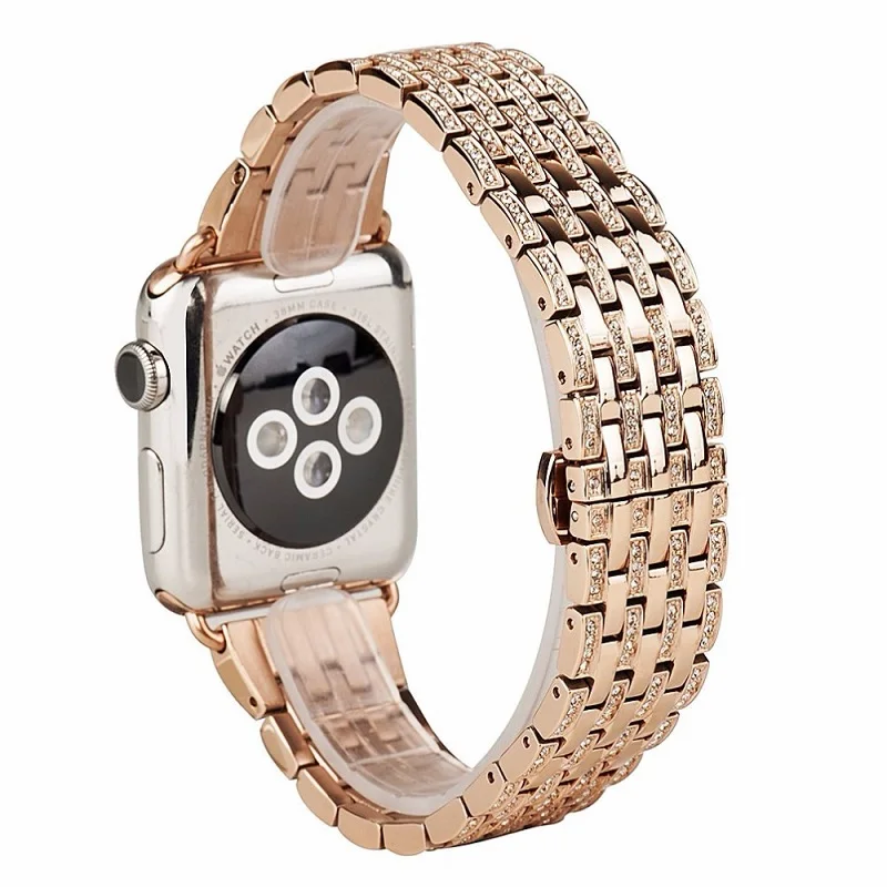 YIFALIAN стилус Стразы алмазные часы полосы из нержавеющей стали браслет ремешок для Apple Watch полосы 38 мм/40/42/44 мм Серия 1/2/3/4