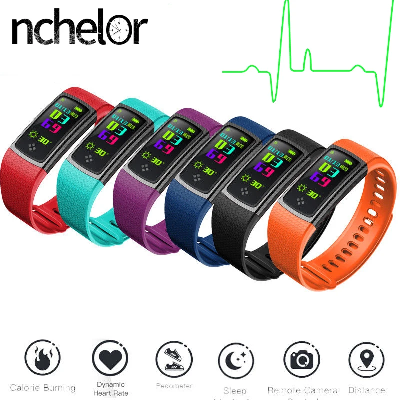 

Smart Heart Rate Bracelet with Blood Pressure Monitor Distance Calorie Calculation Message Push Pedometer Bluetooth Smart Band