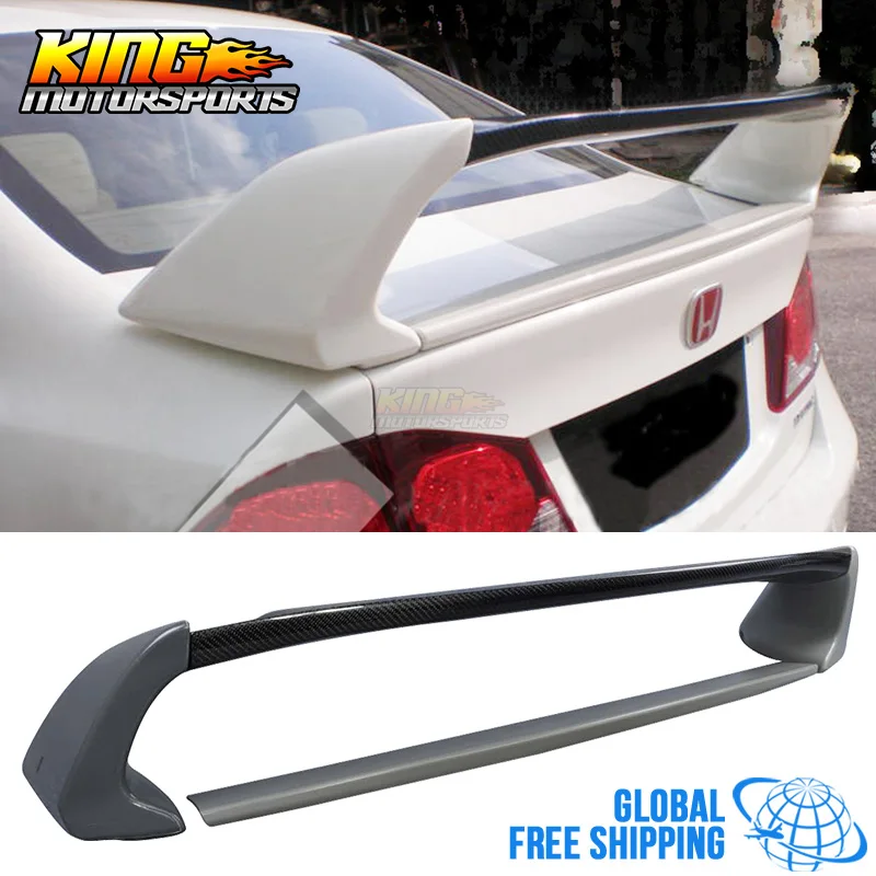 Подходит для 06 11 Honda Civic 4 двери Mugen Стиль спойлер на задний багажник крыло