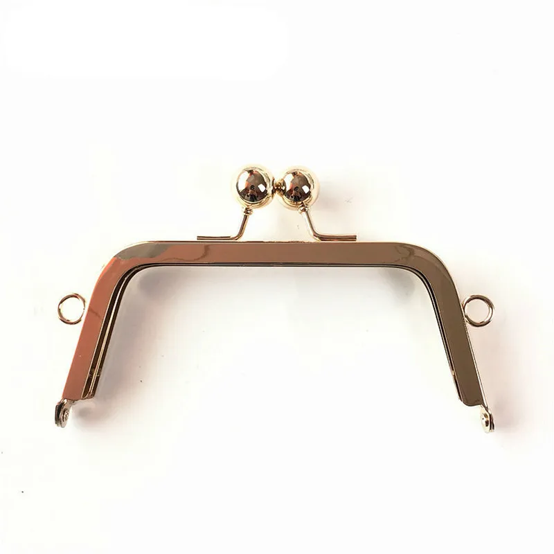

Gold Silver Tone Metalwork Handbag DIY Purse Handle Metal Frame Trapezoid No Hole Delicate Ball Head Luggage Accessories 140MM