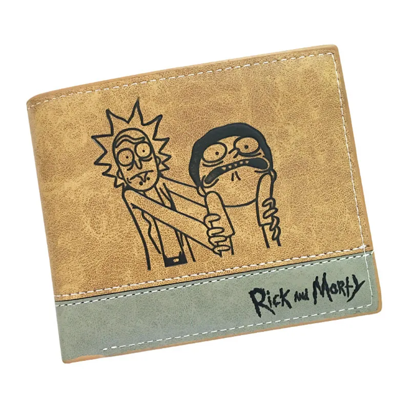 

2018 New Style Rick and Morty Cosplay Anime Wallet Khaki Color PU Card Holder High Quality Purse for COS Lovely Fans