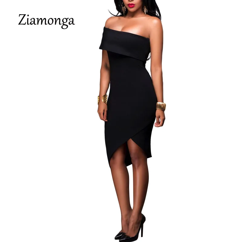 

Ziamonga 2017 Summer Off Shoulder Women Dress Vintage Black Sexy Bodycon Dress Club Wear Tight Wrap Bandage Party Dresses S2826