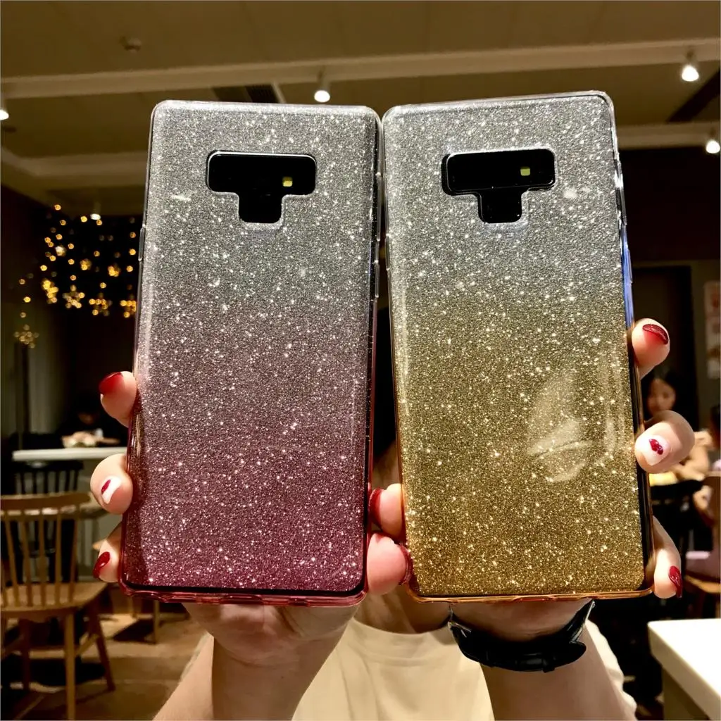 Прекрасный блестящие девичьи Мягкий силиконовый чехол для Samsung Galaxy S8 S9 плюс A6 A8 A7
