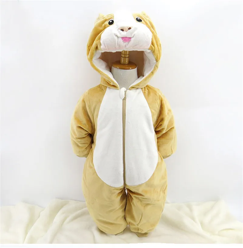 2017 Winter New Baby Clothing Cartoon Lion Head Zipper Baby Rompers Kids Boy Girl Cute Christmas Clothes Free Drop Shipping06