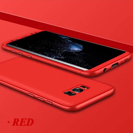 Red 360 градусов Полная защита чехол бампер на для Samsung Galaxy S6 S7 Edge S8 Plus Скраб чехол для телефона Тонкий чехол Coque Shell - Цвет: Red