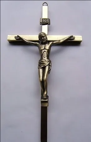 Изысканные Бронзовый кулон в форме Креста с Иисусом католический священный Христианский подарок