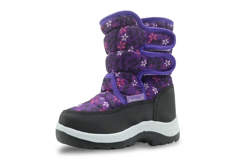 Зимняя детская обувь зимние ботинки для мальчика и девочки теплая обувь Нескользящая Водонепроницаемая русская детская спортивная обувь 962