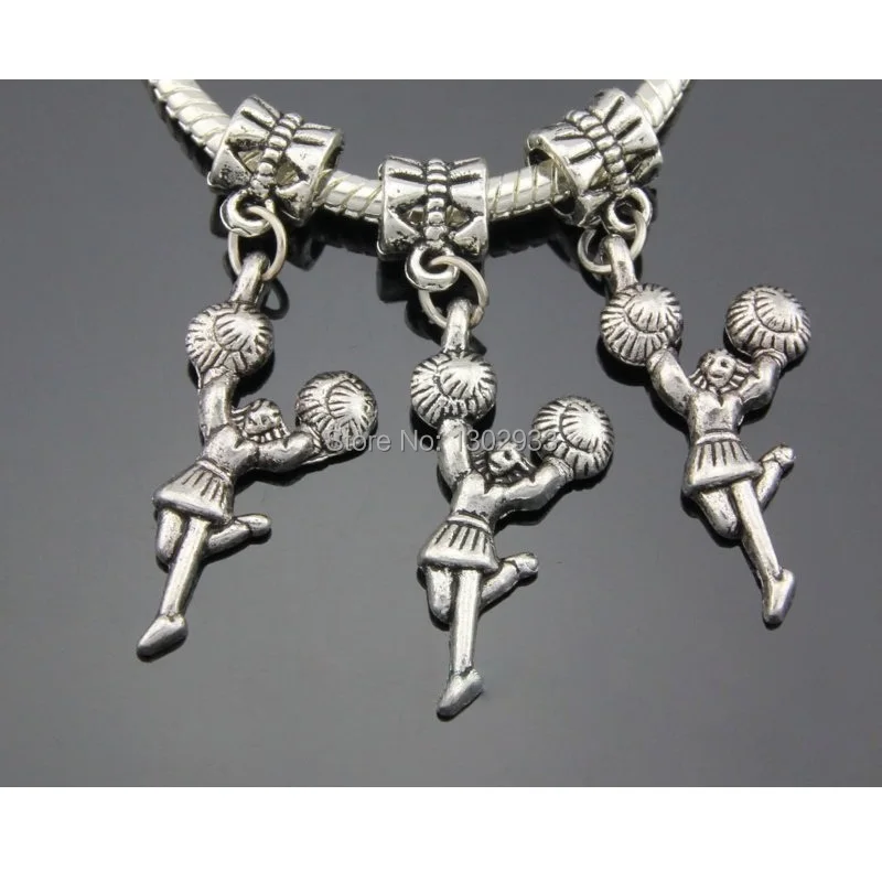 

30 pcs / Lot Vintage Silver Color Dangle Charms Beads Jewelry DIY For European Charm Bracelet Choose Style #ZYYC