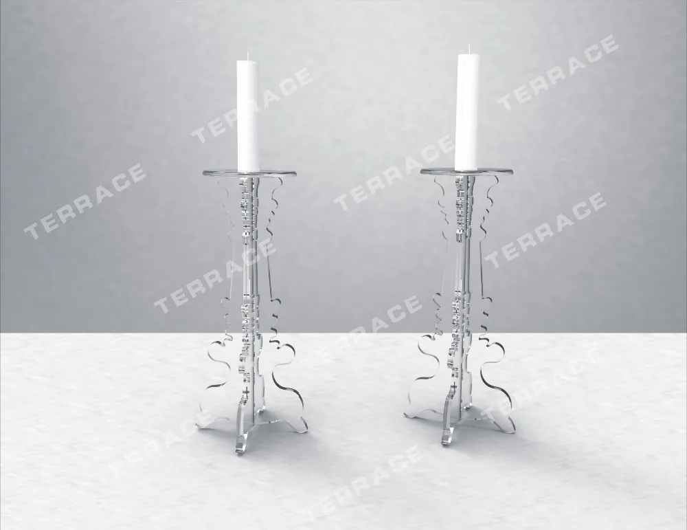 

Set of two Acrylic Candle Holders,Pairs of lucite candle stick stands