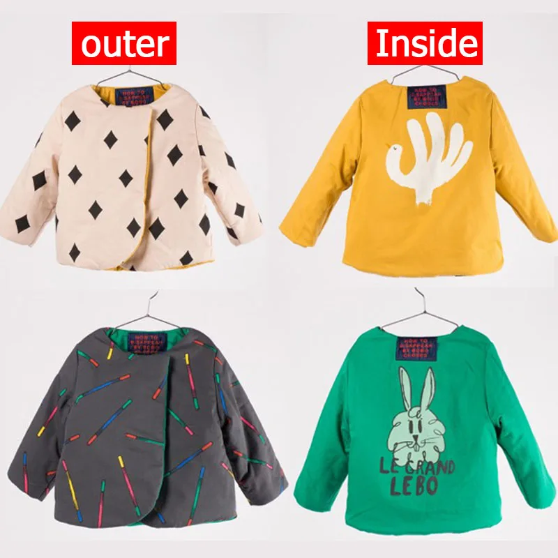 Bobo Choses Winter Coat Jacket Girls Boys Warm Outwear Children s Clothing Patter Rabbit Outdoors Fashion