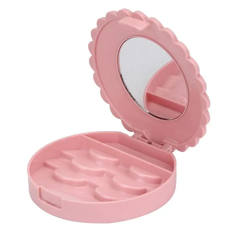 Акриловый милый макияж косметический зеркальный кейс Бант Набор накладных ресниц коробка для хранения дамы девушки дома ванная комната Organizador# M - Цвет: Pink