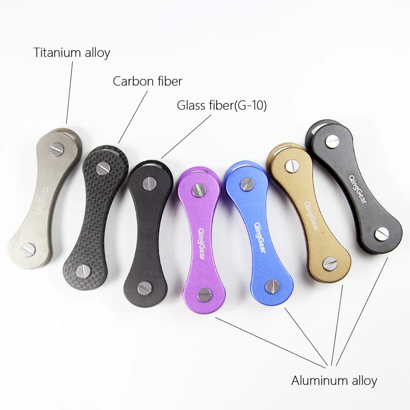 QingGear الموسعة Keybone الألياف الزجاجية باب ألمونيوم مفتاح المنظم سيارة مفتاح حامل شريط متعددة المفاتيح جيب في الهواء الطلق مفتاح أداة