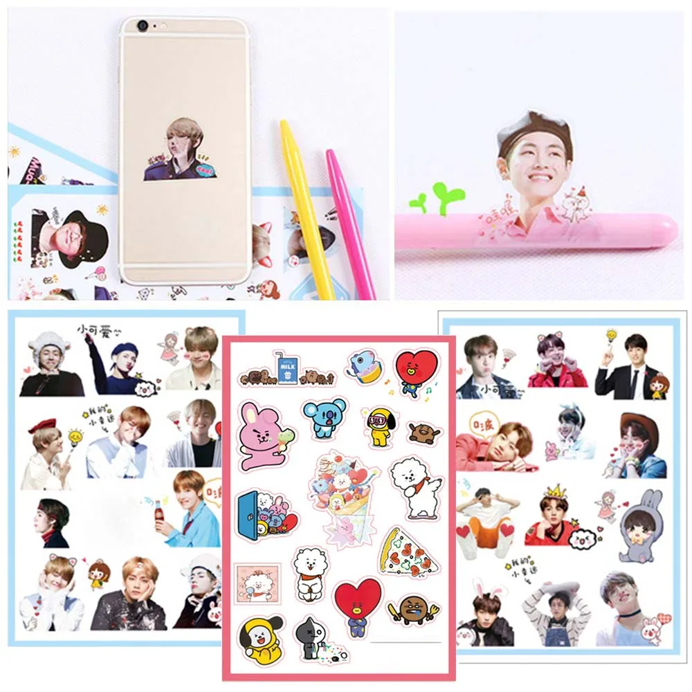 

Kpop Boys Stickers Self Adhesive Stickers 21 Bangtanes kpop DIY Craft Pattern Kpop Stickers Photo Scrapbooking Phone kids toys