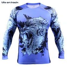 Новинка Майки спортивные спортивной серии Для мужчин сжатия Training База Слои Колготки для новорождённых бодибилдинг с принтом Футболки