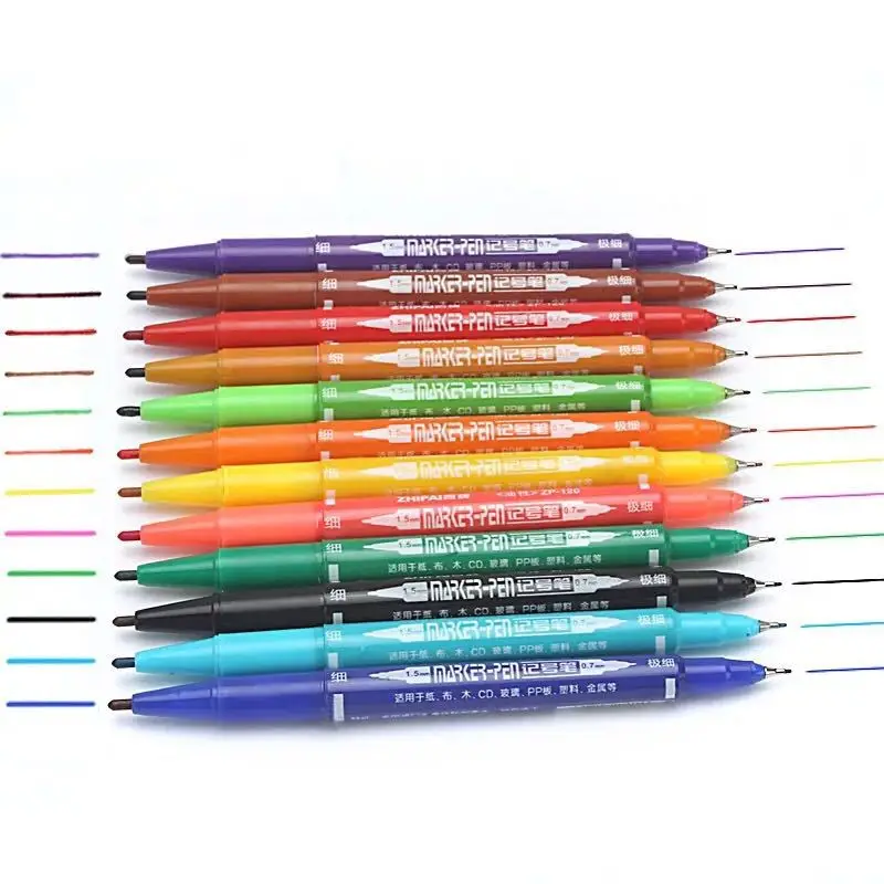 12 цветов/набор маркеров ручка манга товары для рукоделия Рисование маркером микрон тонкая надпись ручка калиграфия архитектура tekenen liner