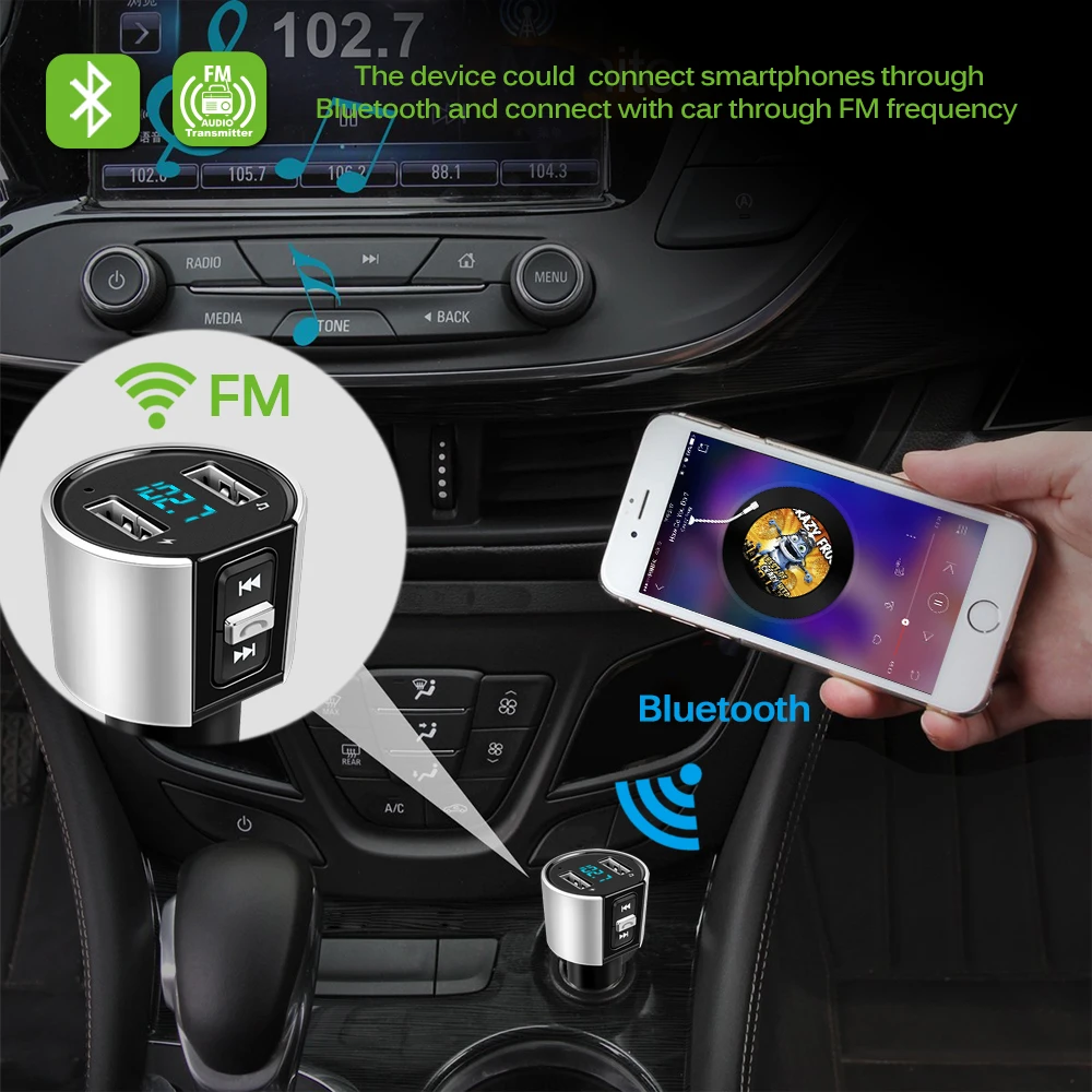 Bluetooth автомобильный комплект музыкальный mp3 плеер fm передатчик модулятор громкой