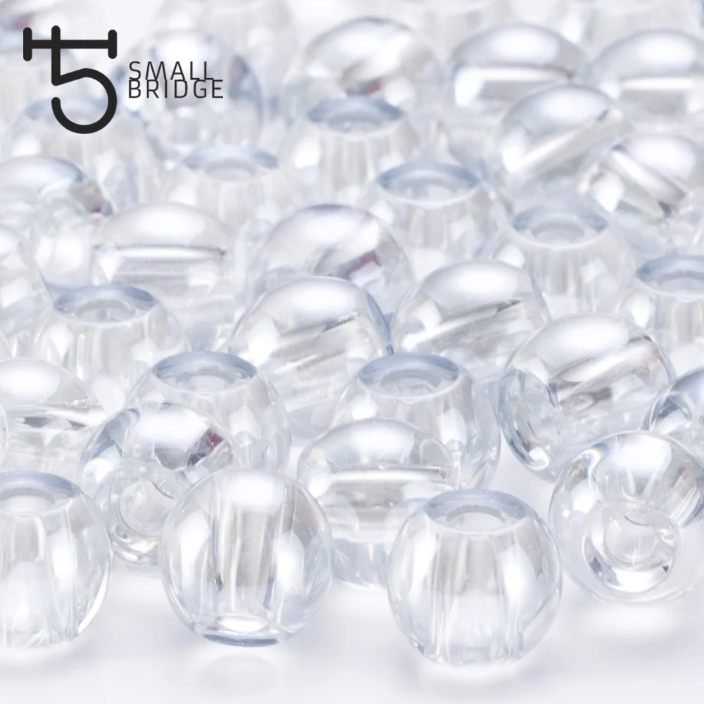 

10mm Czech Transparent Glass Big Hole Beads Diy Jewelry Making Material Kristal Perles Round Smooth Beads Wholesale Y601