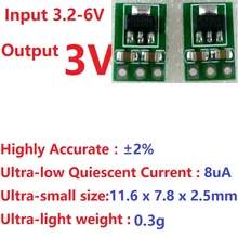 Placa reguladora de voltagem, 2x3.3-6v para 3v DC-DC fonte de alimentação invertida baterias secas do aaa do íon de lítio para 18650