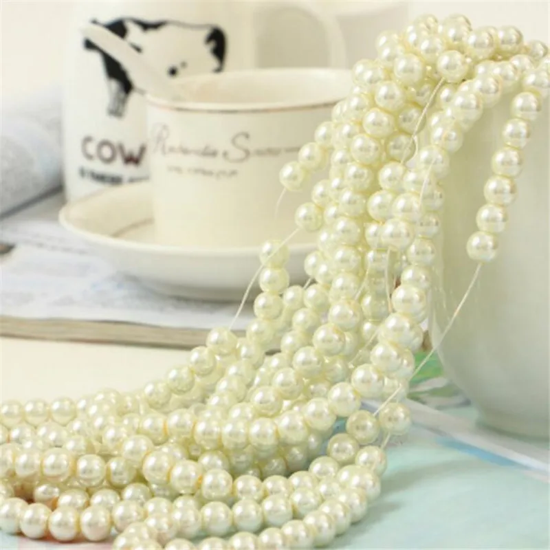 Loose 3mm 10mm Pearl White Color Fake Pearl Diy Hand Craft Round