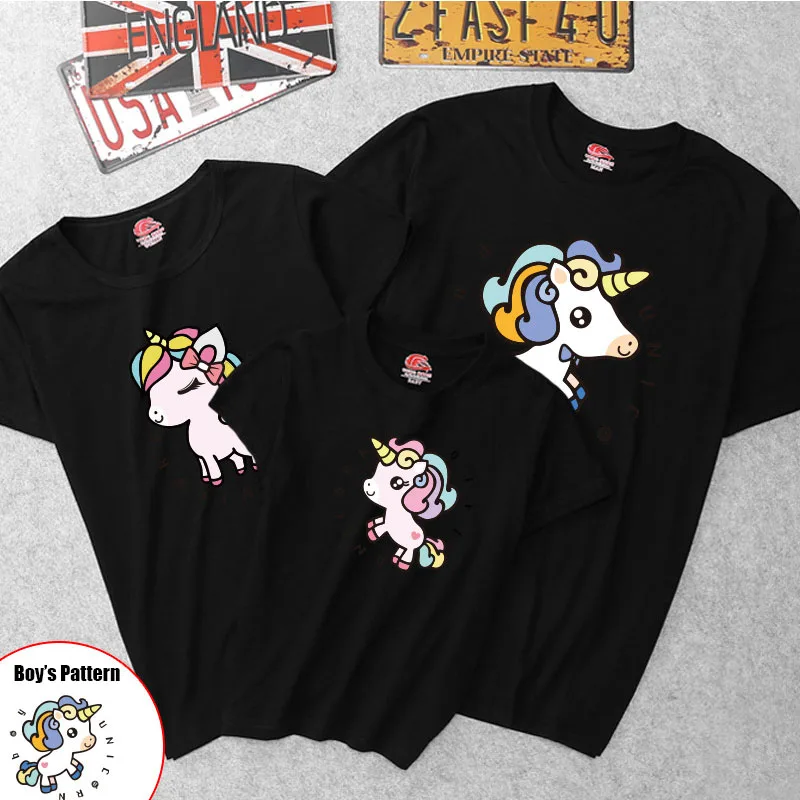 Unicorn Family T shirt Short Sleeve Mom 