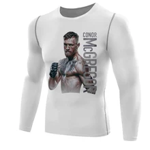 Мода conor mcgregor Футболка мужская компрессионная рубашка с длинным рукавом борцовка футболка ufc mma одежда бойцов camiseta Топы