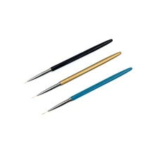 Топ 3 шт./компл. ногтей искусство кисти ручки металлическая ручка для УФ Гель-лак для рисования Рисование подкладка кисти, инструменты для ногтей, для маникюра