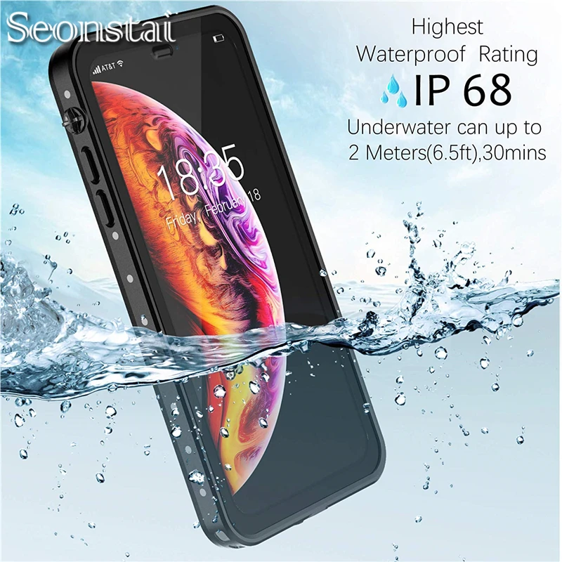 360 مختومة IP68 للماء حقيبة لهاتف أي فون Xs ماكس Xs Xr حالة تحت الماء الغوص في الهواء الطلق الرياضة Snowproof غطاء ل SamsungS9 Note9